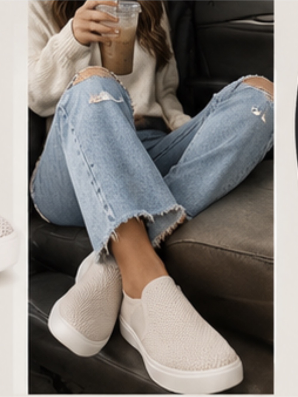 Dr. Scholl's Knit Slip-On Mules in Light Beige
